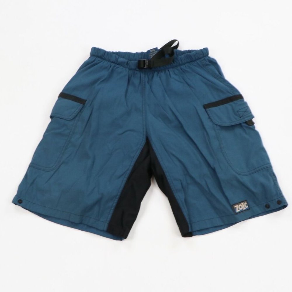 Vtg Zoic Belted Lined Nylon Padded Cargo Shorts